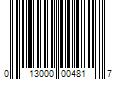 Barcode Image for UPC code 013000004817