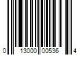 Barcode Image for UPC code 013000005364