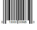 Barcode Image for UPC code 013000009850