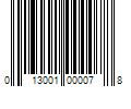 Barcode Image for UPC code 013001000078