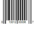 Barcode Image for UPC code 013012000067