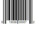 Barcode Image for UPC code 013038000072