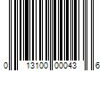 Barcode Image for UPC code 013100000436