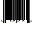 Barcode Image for UPC code 013100001150