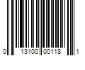 Barcode Image for UPC code 013100001181. Product Name: 