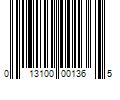 Barcode Image for UPC code 013100001365