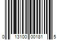 Barcode Image for UPC code 013100001815