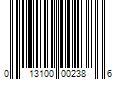 Barcode Image for UPC code 013100002386