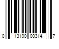 Barcode Image for UPC code 013100003147