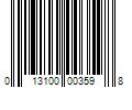 Barcode Image for UPC code 013100003598