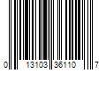 Barcode Image for UPC code 013103361107