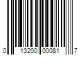 Barcode Image for UPC code 013200000817