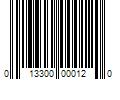 Barcode Image for UPC code 013300000120