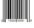 Barcode Image for UPC code 013300000816