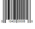 Barcode Image for UPC code 013403000058