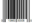 Barcode Image for UPC code 013663000058