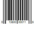 Barcode Image for UPC code 013800000118