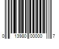 Barcode Image for UPC code 013980000007