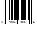 Barcode Image for UPC code 013997000076