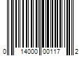 Barcode Image for UPC code 014000001172