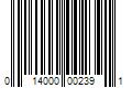 Barcode Image for UPC code 014000002391