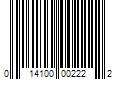 Barcode Image for UPC code 014100002222