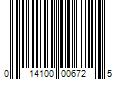 Barcode Image for UPC code 014100006725