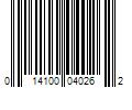 Barcode Image for UPC code 014100040262