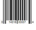 Barcode Image for UPC code 014316000074