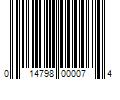 Barcode Image for UPC code 014798000074