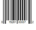 Barcode Image for UPC code 015261000072