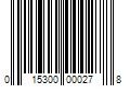 Barcode Image for UPC code 015300000278