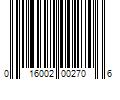 Barcode Image for UPC code 016002002706