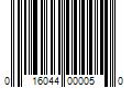 Barcode Image for UPC code 016044000050