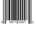 Barcode Image for UPC code 016077000072