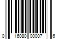 Barcode Image for UPC code 016080000076