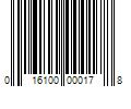 Barcode Image for UPC code 016100000178