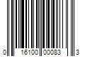 Barcode Image for UPC code 016100000833