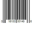 Barcode Image for UPC code 016100001496