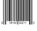 Barcode Image for UPC code 016100002110. Product Name: 