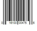 Barcode Image for UPC code 016100004756