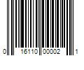 Barcode Image for UPC code 016110000021