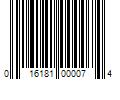 Barcode Image for UPC code 016181000074