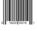 Barcode Image for UPC code 016200000191