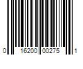 Barcode Image for UPC code 016200002751