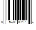 Barcode Image for UPC code 016200002874