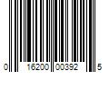 Barcode Image for UPC code 016200003925