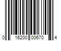 Barcode Image for UPC code 016200006704