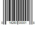 Barcode Image for UPC code 016260000018