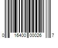 Barcode Image for UPC code 016400000267